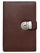 British tan leather locking ruled journals